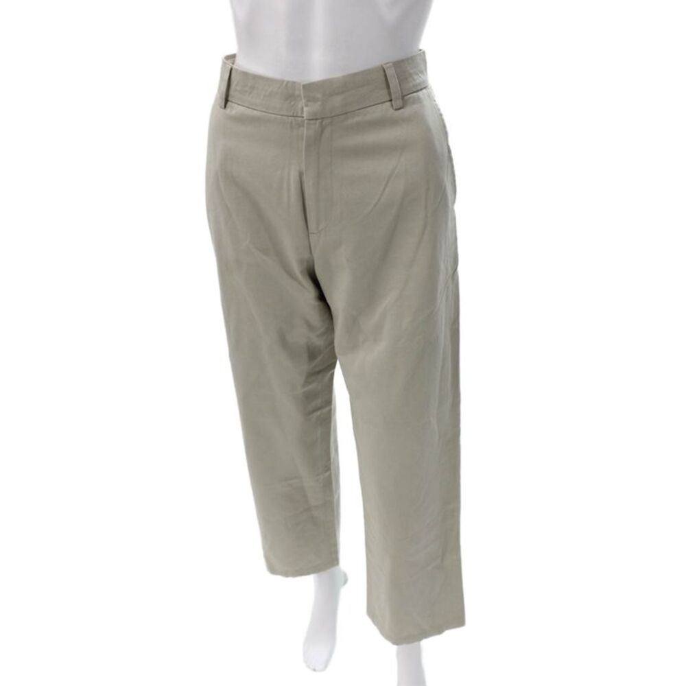 Weekend Max Mara Unisex Chino Pants Beige Cotton Button Size 10
